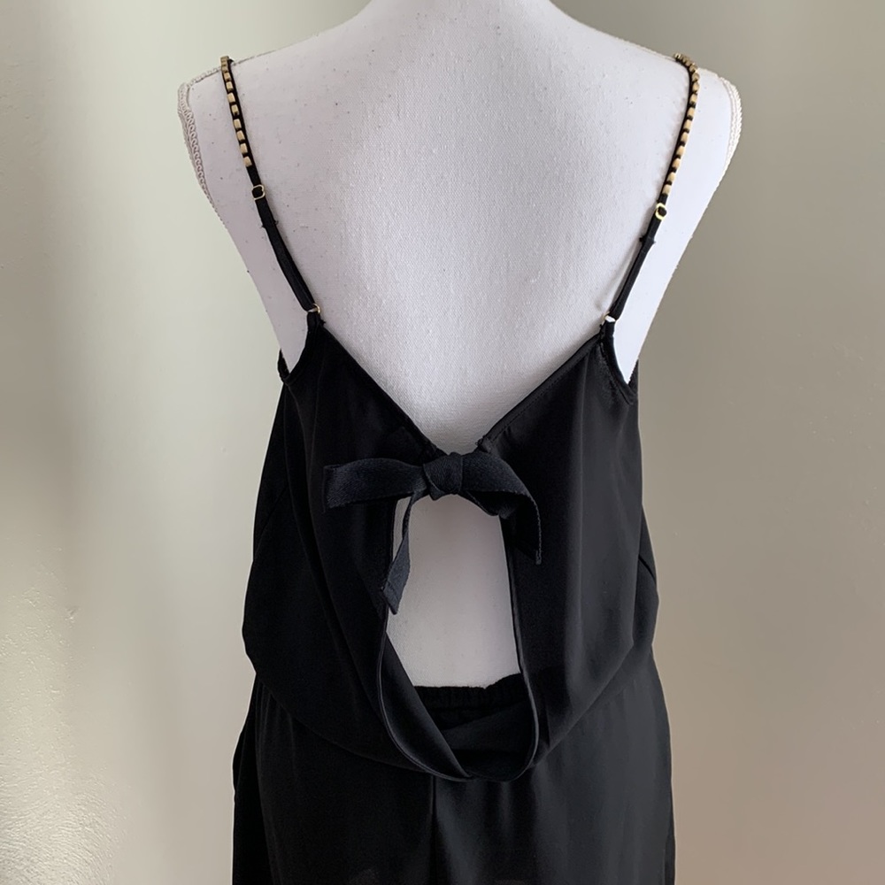 ROMEO & JULIET Couture Gold Beaded Open Back Black Romper - Picture 10 of 13